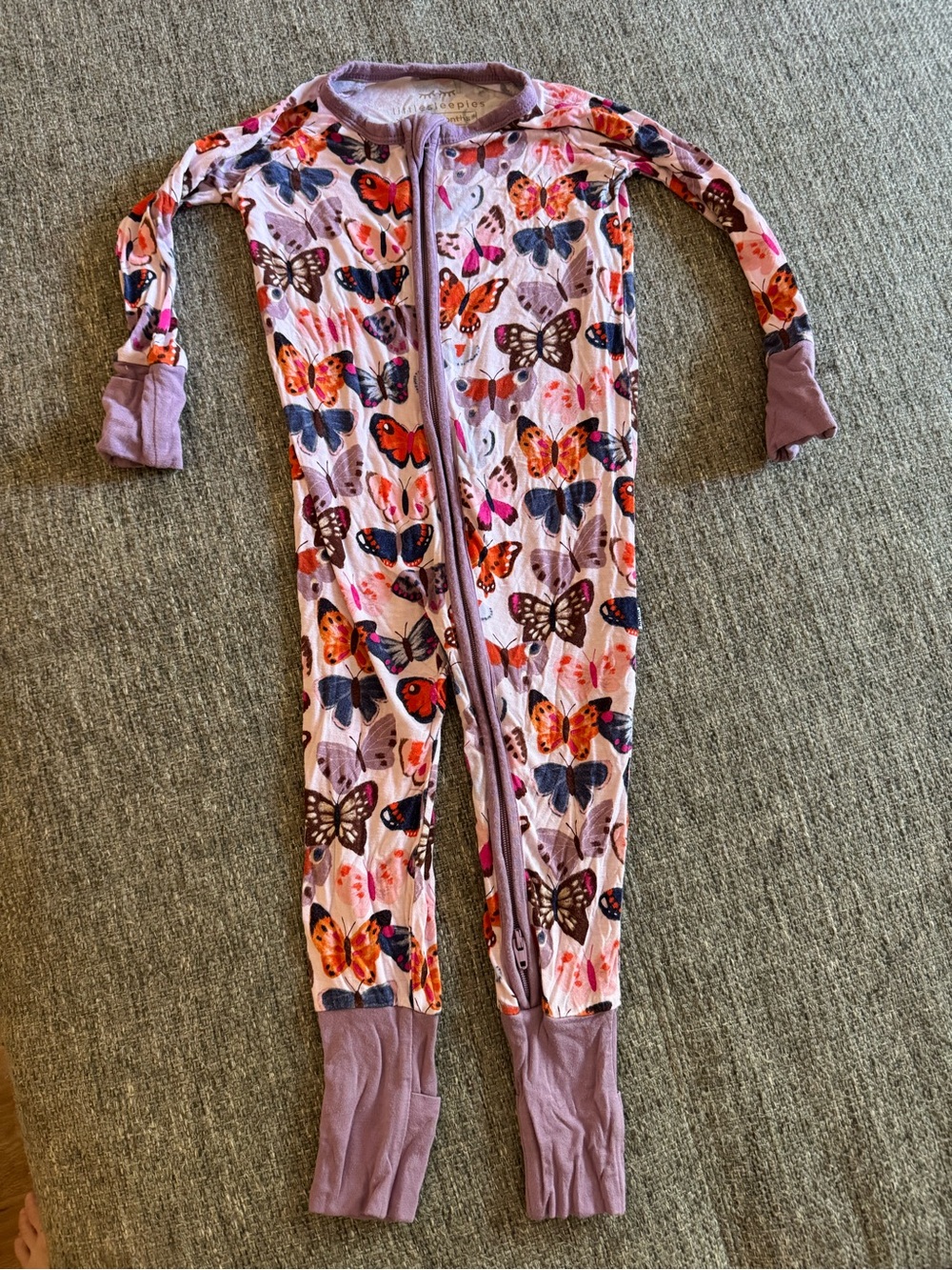 Little Sleepies Butterfly Zip Romper 6-12M